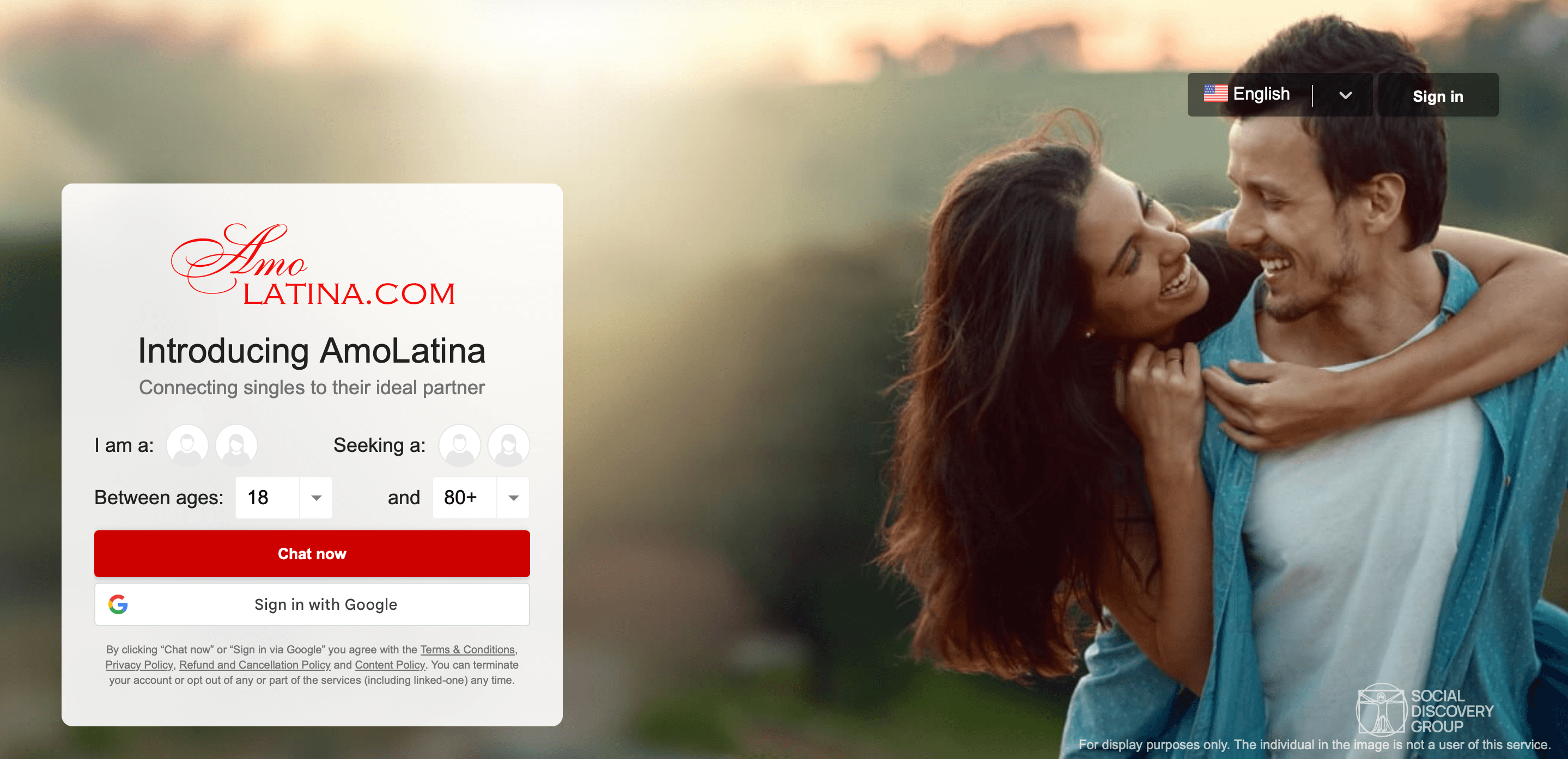 AmoLatina homepage