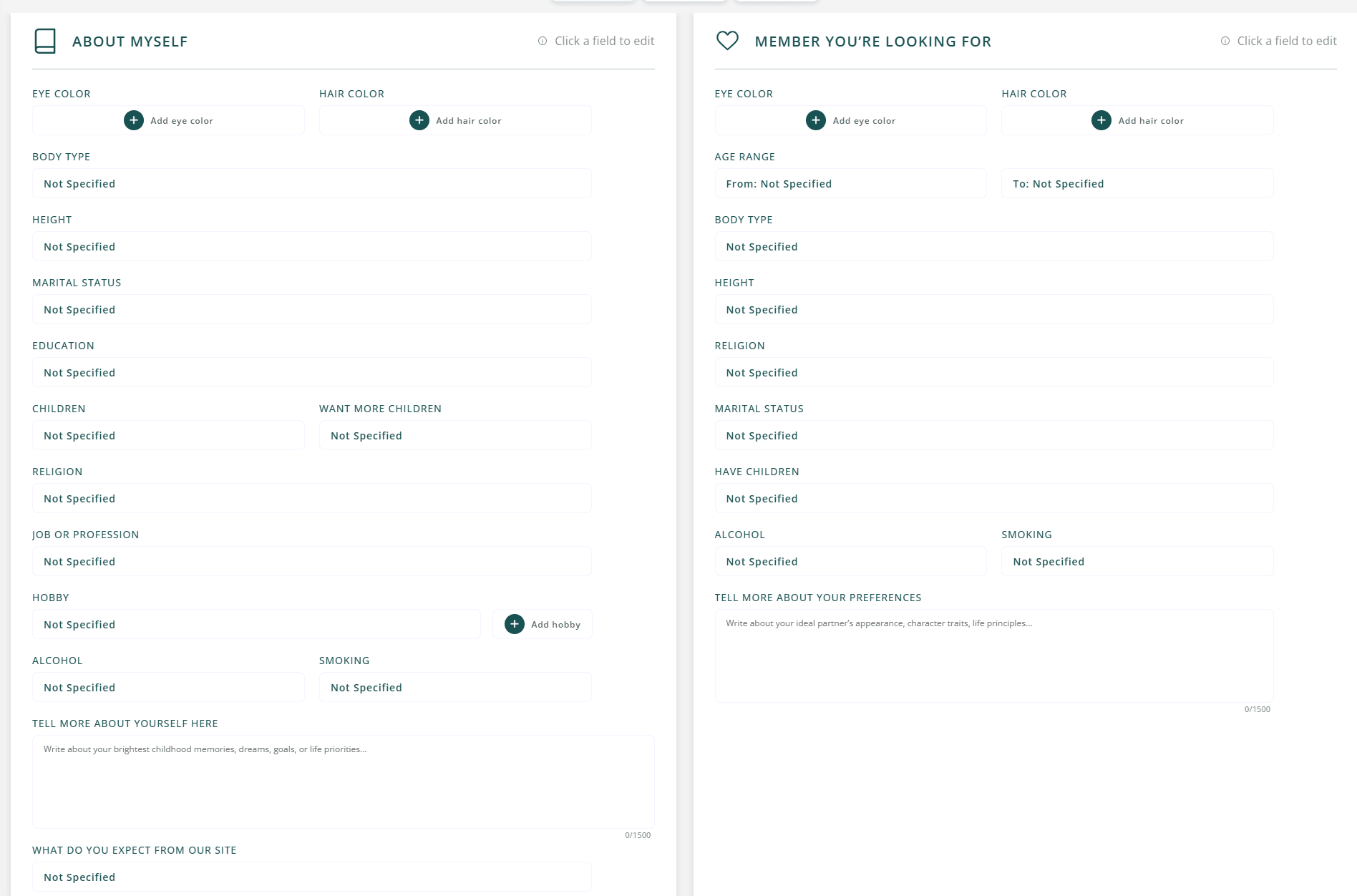 Amorpulse profile editing screen