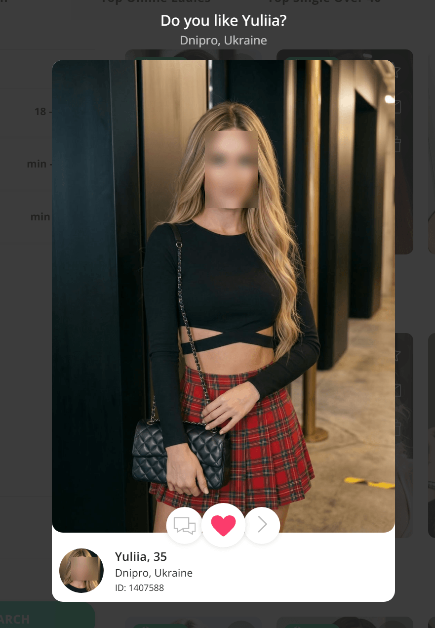 GoldenBride Sweet or Hot swiping feature