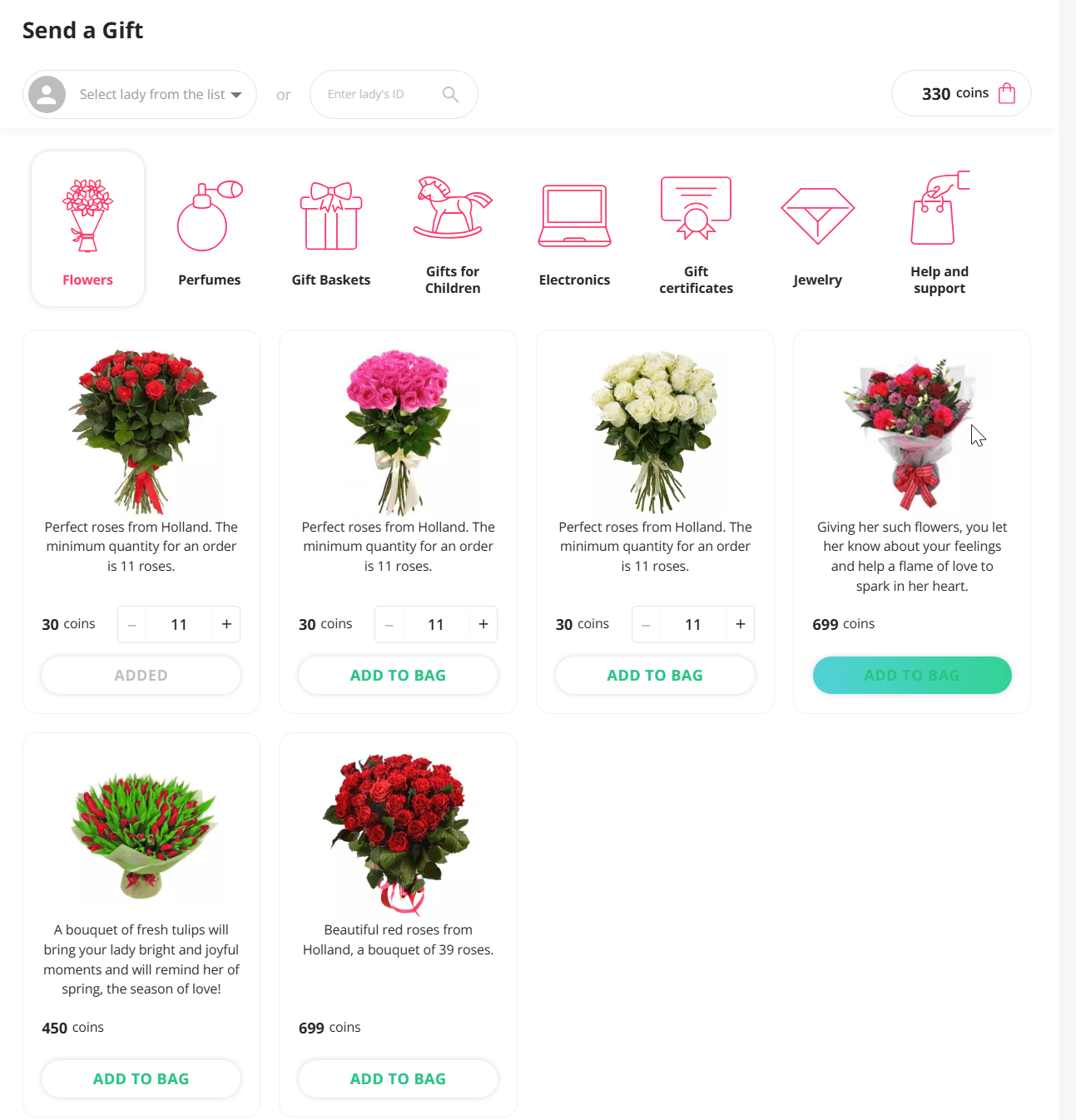 GoldenBride gift and flower delivery catalogue