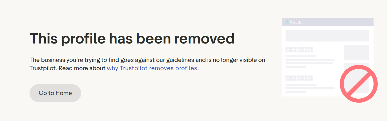 J4L page removed from Trustpilot