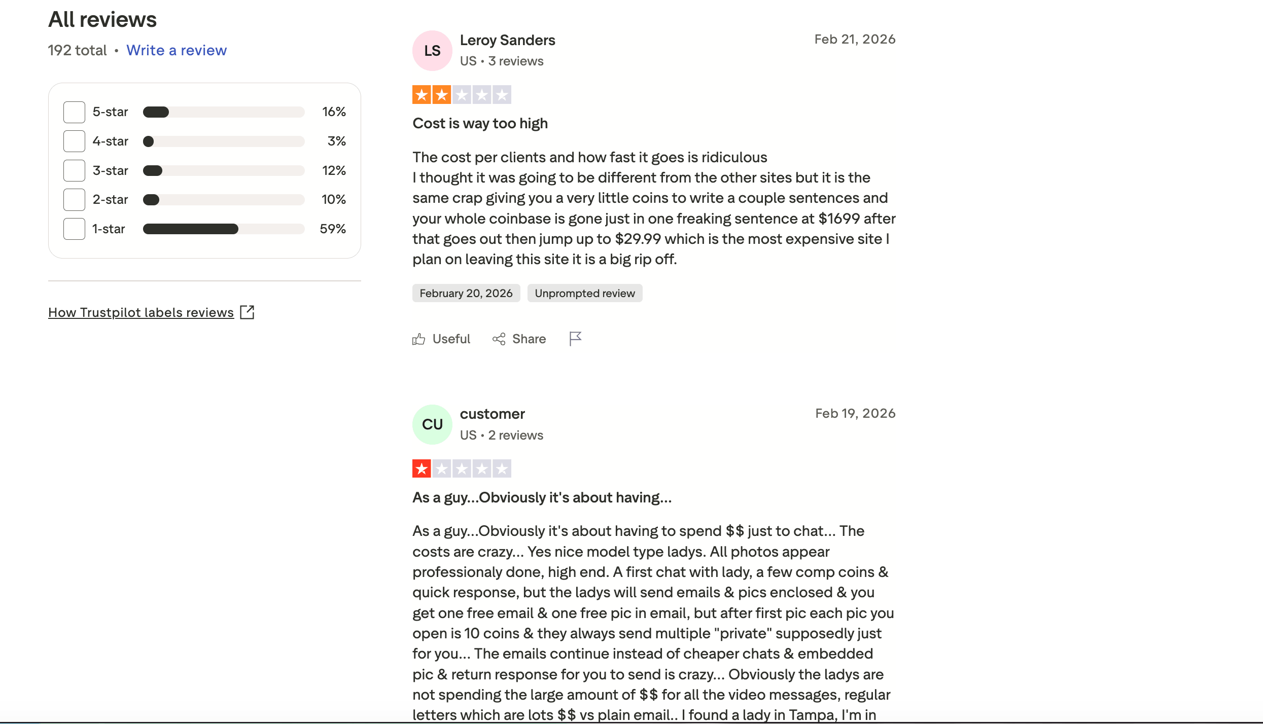 LanaDate Trustpilot review 2