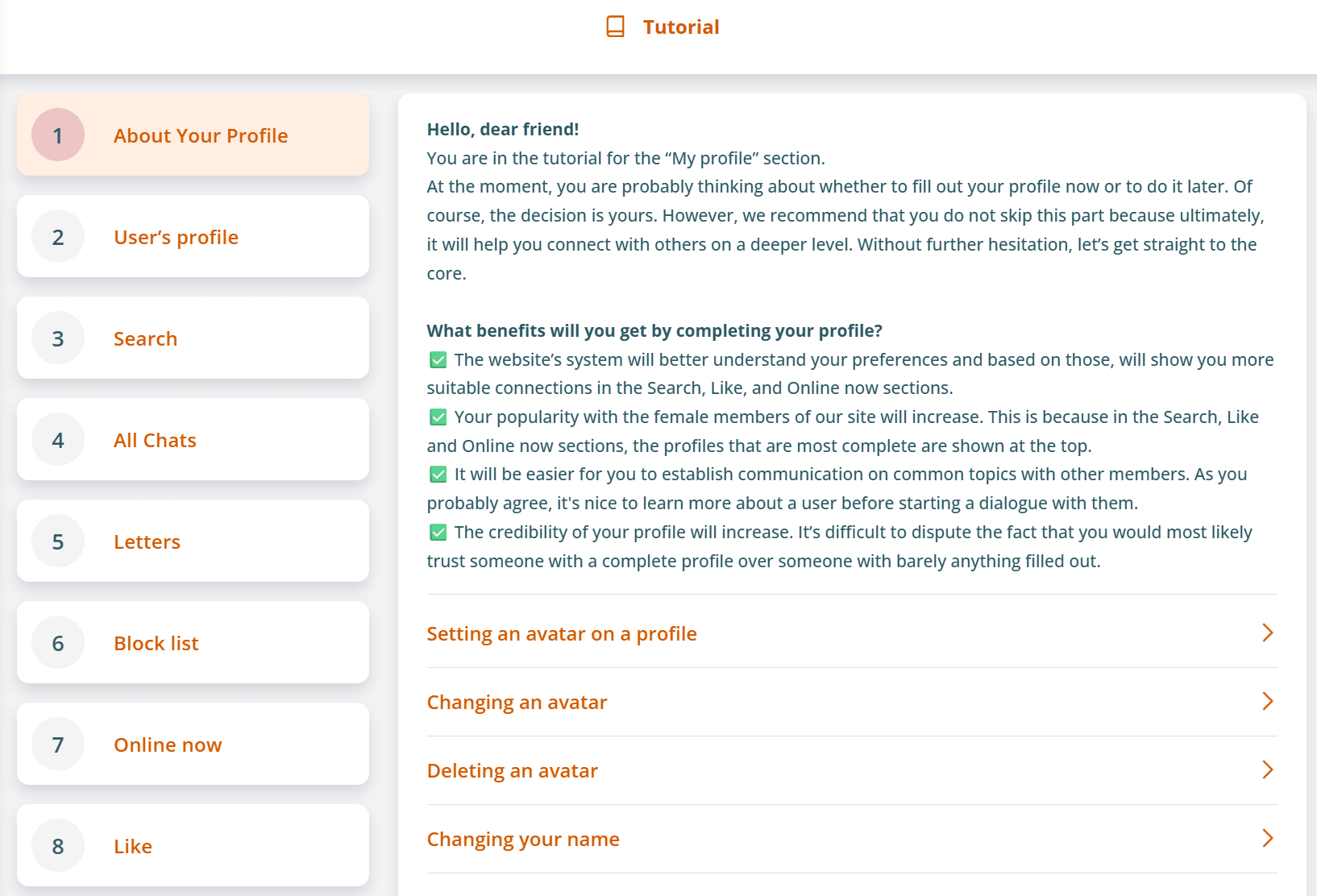 MySpecialDates tutorial section