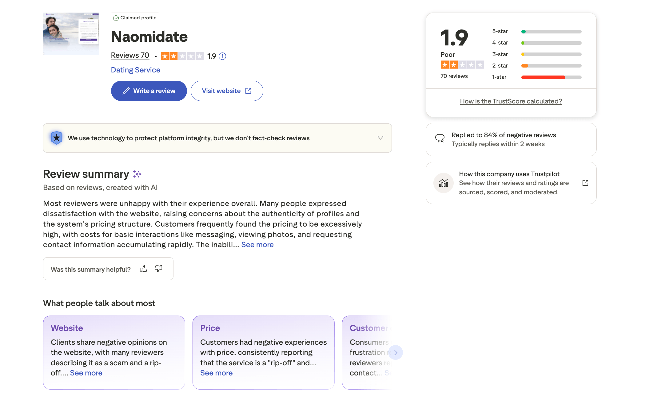 NaomiDate Trustpilot