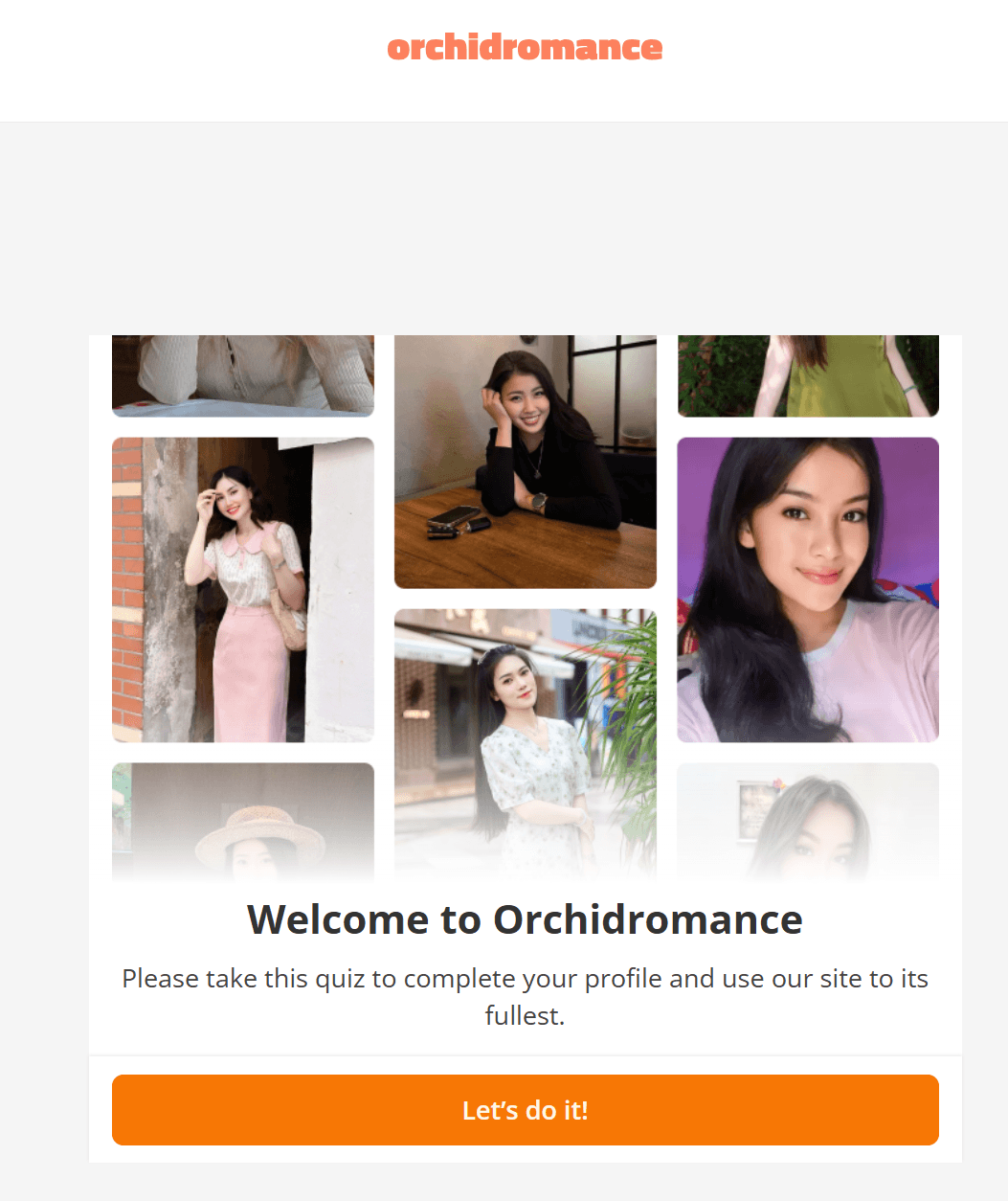 OrchidRomance signup form