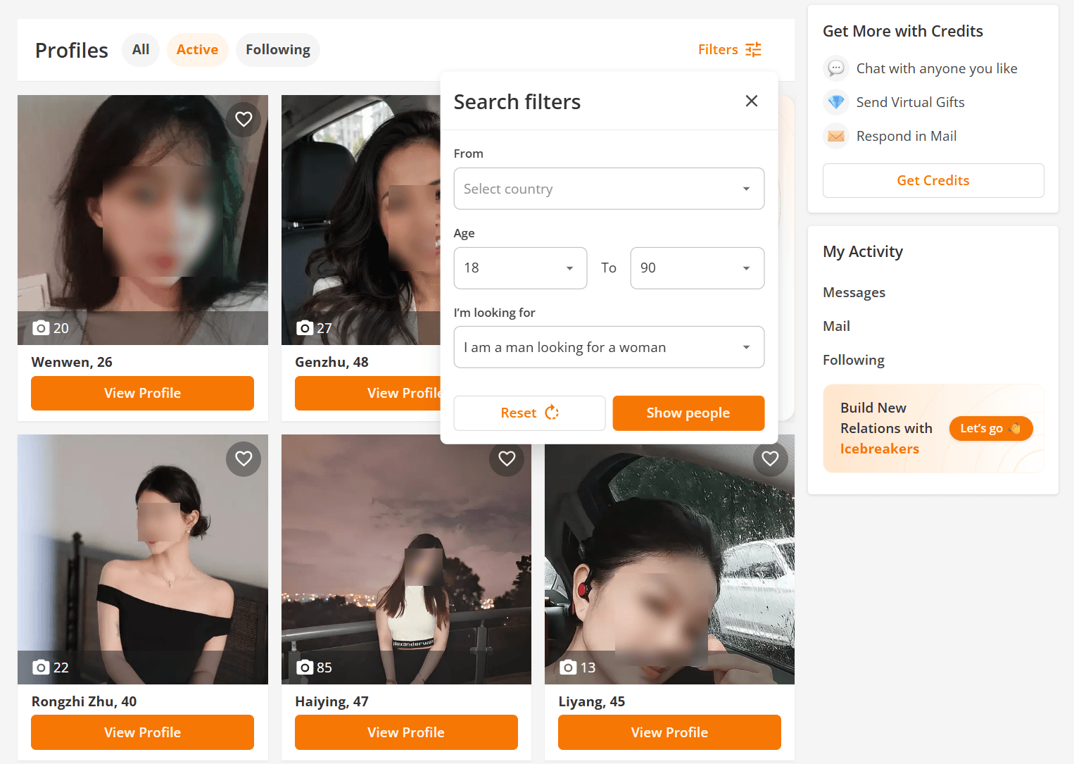 OrchidRomance search filters