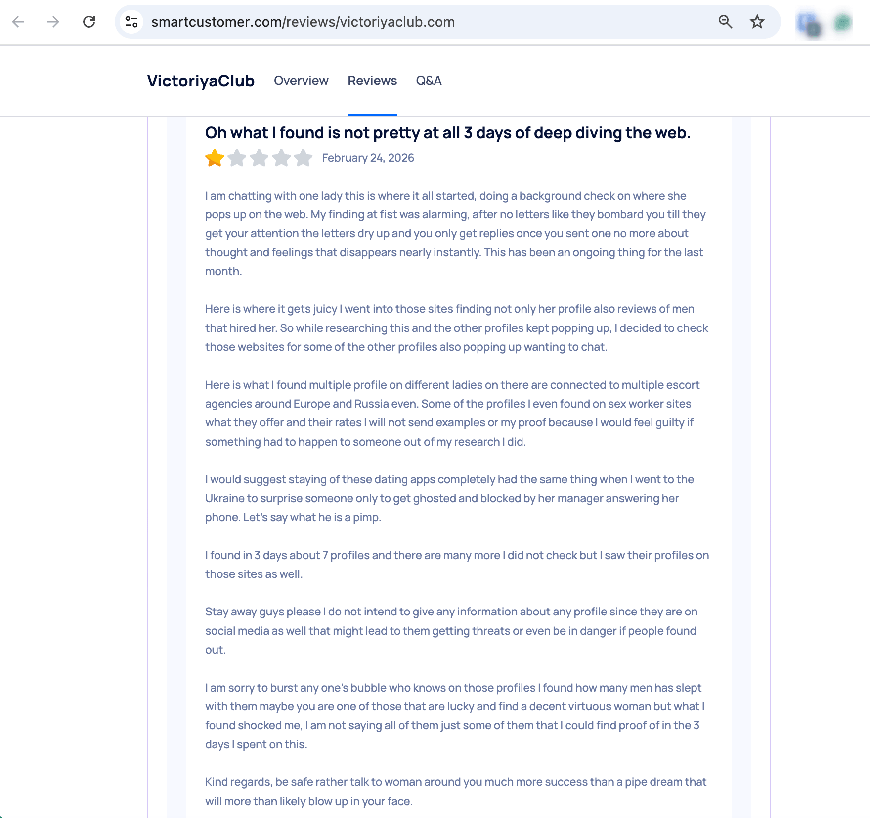 VictoriyaClub user reviews