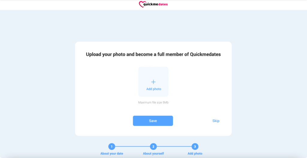 Quickmedates onboarding